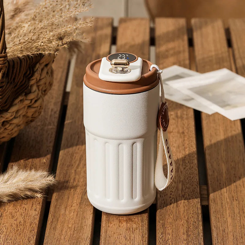 450ml Stainless Steel Insulated Bottle LED Temperature Display Travel Mug