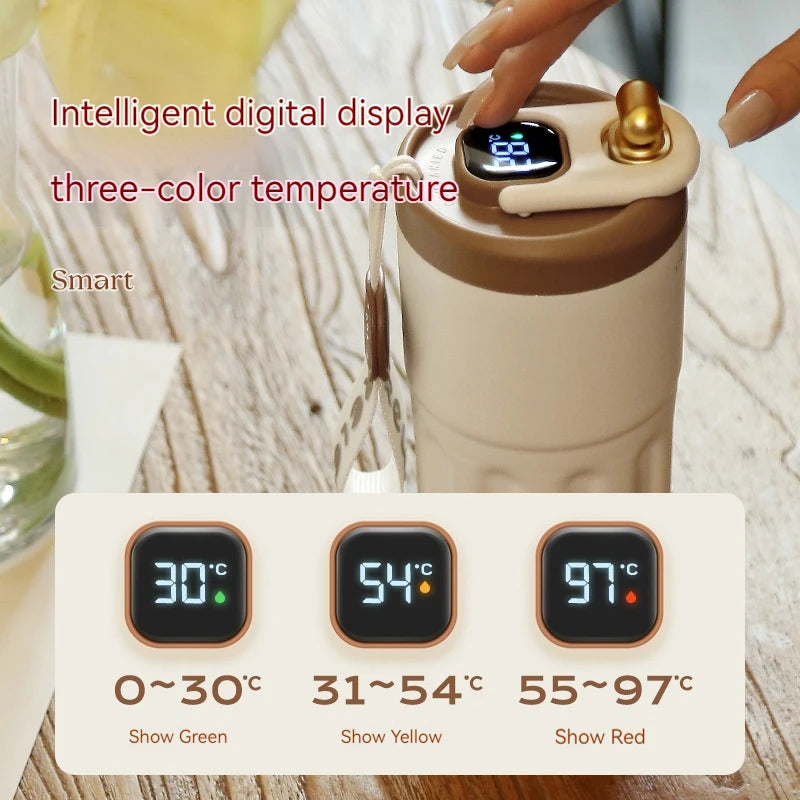 450ml Stainless Steel Insulated Bottle LED Temperature Display Travel Mug