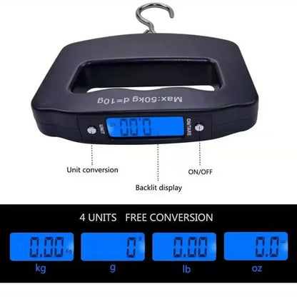 Portable Digital Luggage Scale 50kg Hanging Travel Weight Scale LCD Backlight