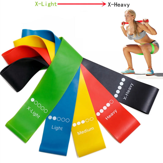 Resistance Bands Set 5 Piece Latex Loop Exercise Fitness Yoga Pilates