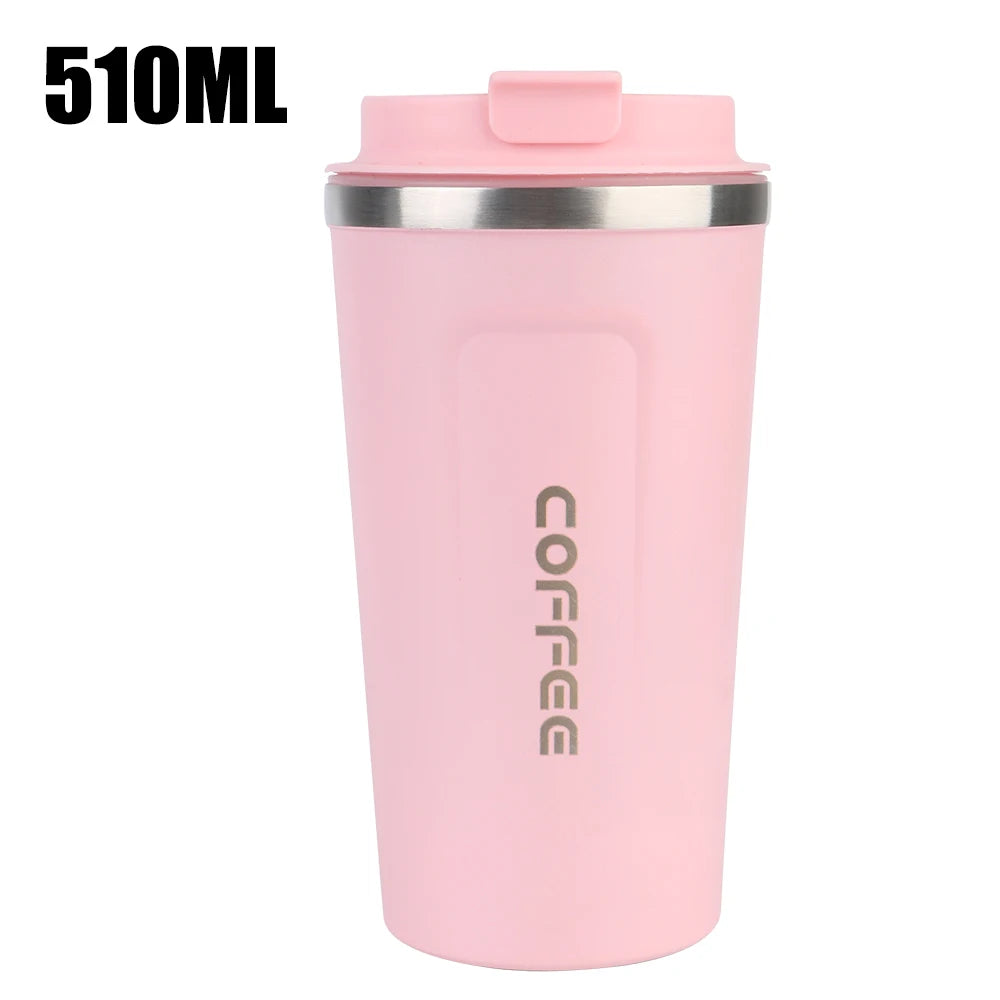 Stainless Steel Insulated Travel Mug 380ml 510ml Leak-Proof Thermos Cup