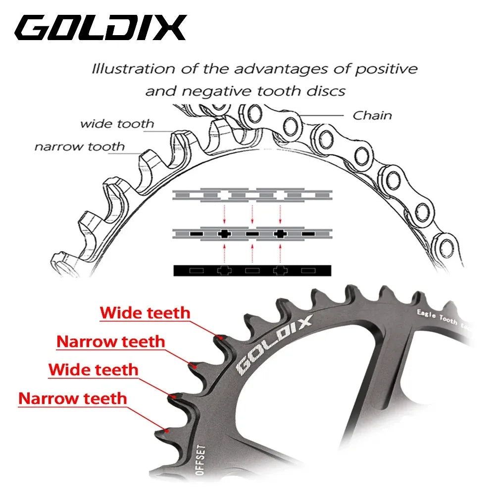 MTB Road Bike Chainring Narrow Wide 0/3/6mm Offset 8-12 Speed 7075 Alloy