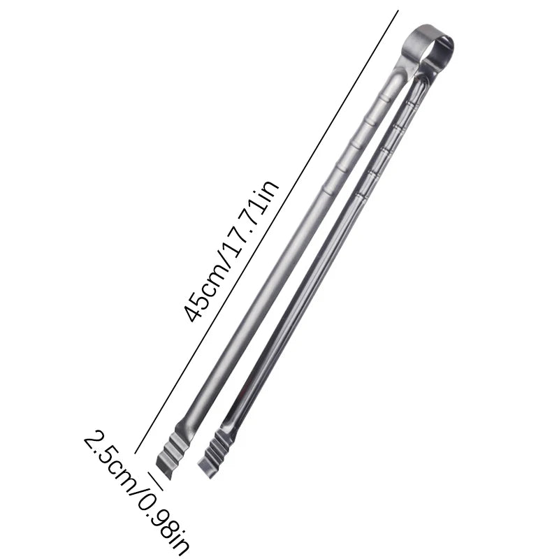 45cm Stainless Steel BBQ Tongs Extra Long Grilling Tongs for Outdoor Cooking
