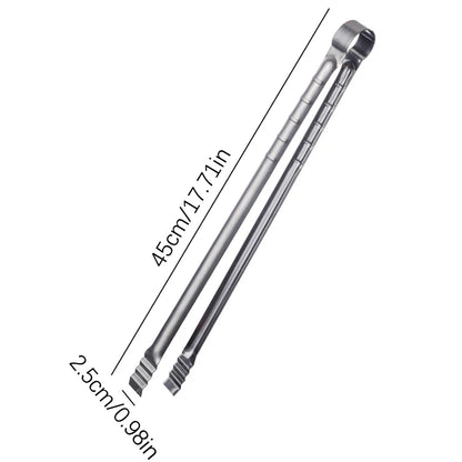 45cm Stainless Steel BBQ Tongs Extra Long Grilling Tongs for Outdoor Cooking