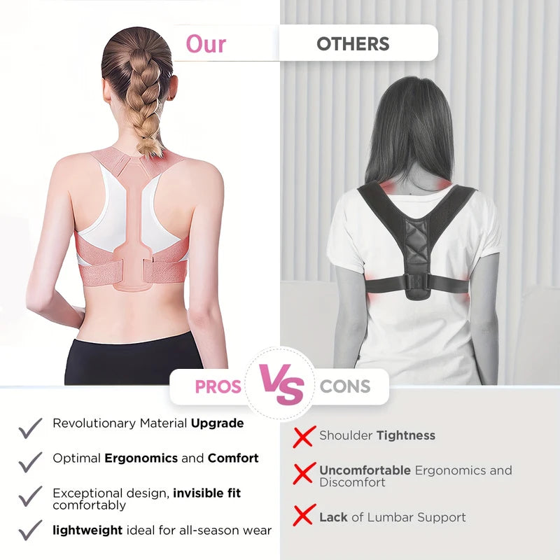 Posture Corrector Back Brace Adjustable Support Belt Breathable Unisex