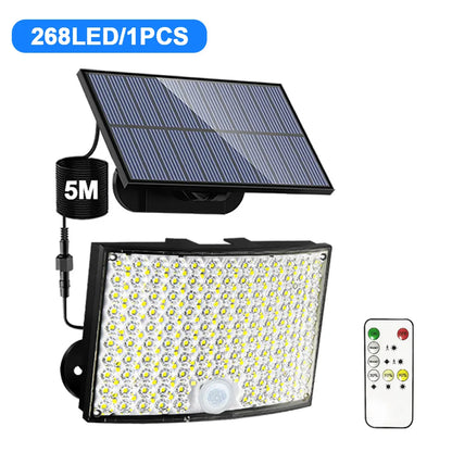 Solar Motion Sensor Light 348 LED Outdoor Security Floodlight IP65 Remote
