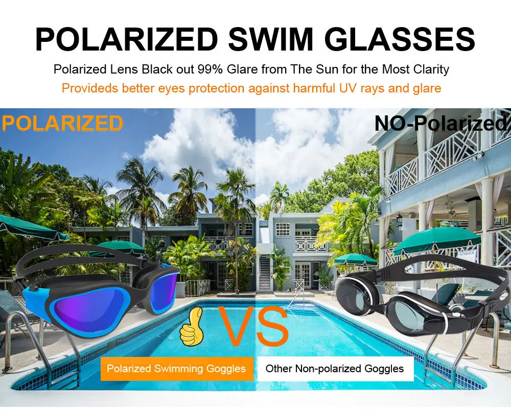 Polarised Swimming Goggles Adult Anti-Fog UV Protection Adjustable