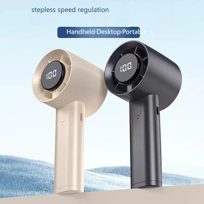 Portable Handheld Fan USB Rechargeable LED Display 100 Speed Mini Cooling