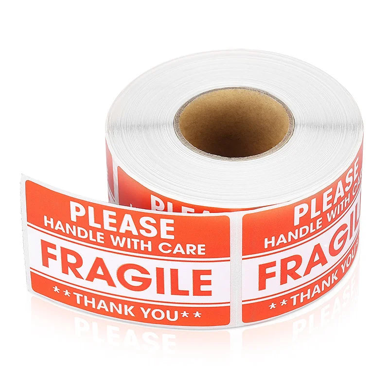 Fragile Stickers 120 Pack Handle With Care Warning Labels 90x50mm
