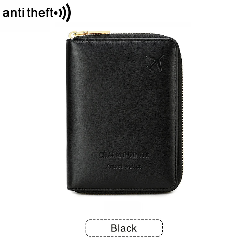 RFID Blocking Passport Holder Travel Wallet Organiser Document Bag Zipper