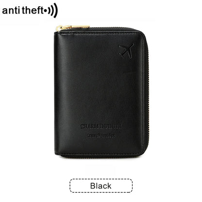 RFID Blocking Passport Holder Travel Wallet Organiser Document Bag Zipper