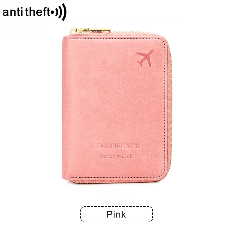 RFID Blocking Passport Holder Travel Wallet Organiser Document Bag Zipper