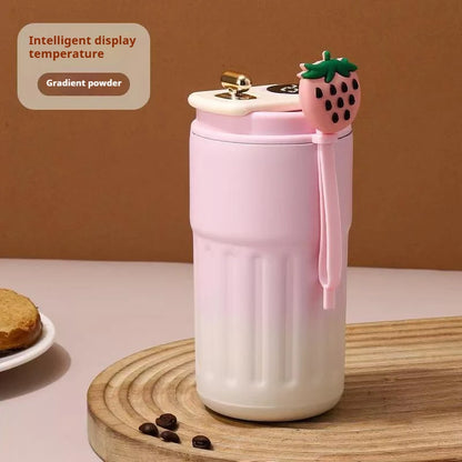 450ml Stainless Steel Insulated Bottle LED Temperature Display Travel Mug