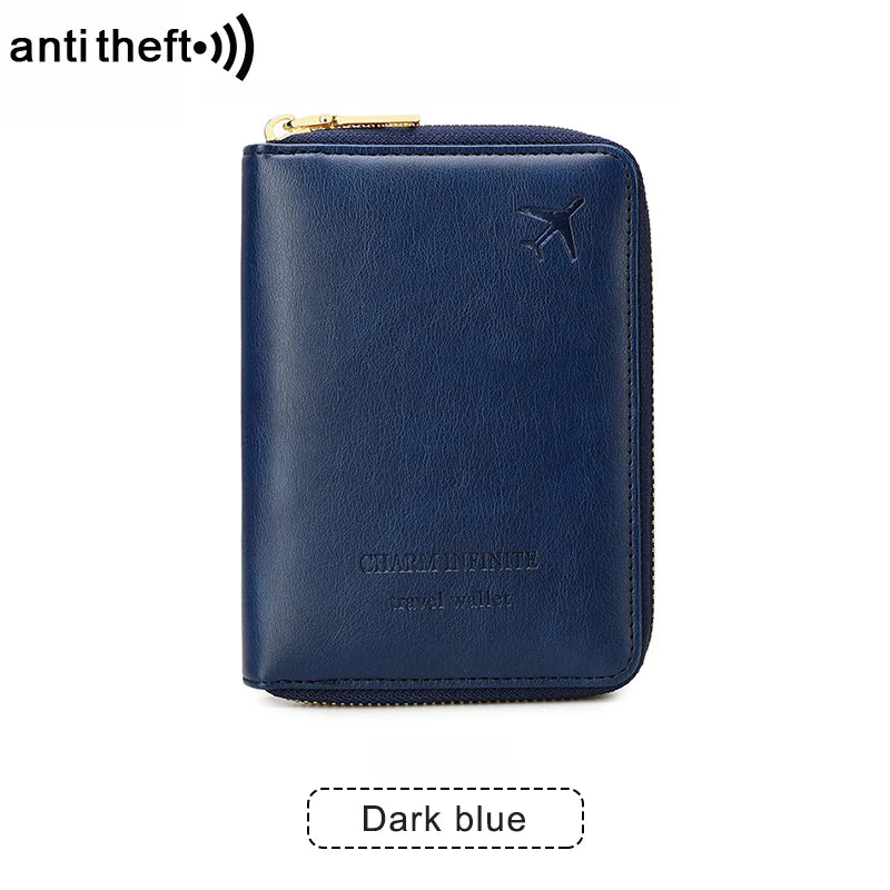 RFID Blocking Passport Holder Travel Wallet Organiser Document Bag Zipper