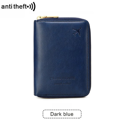 RFID Blocking Passport Holder Travel Wallet Organiser Document Bag Zipper