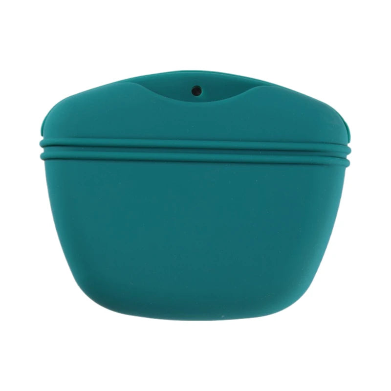 Silicone Dog Treat Pouch 12.5cm Magnetic Training Bag with Belt Clip