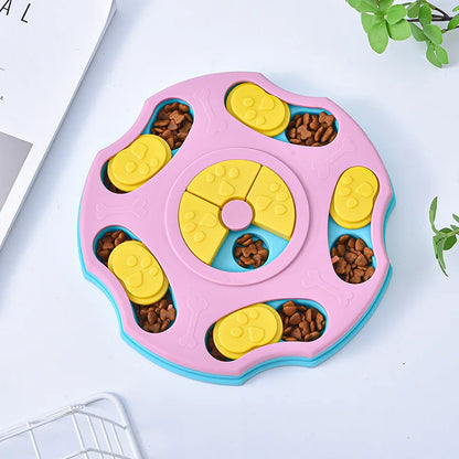 Dog Puzzle Slow Feeder Interactive IQ Toy Food Dispenser Bowl