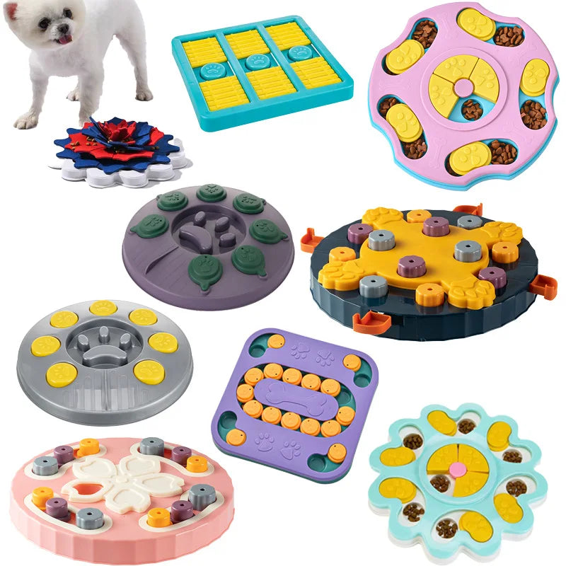 Dog Puzzle Slow Feeder Interactive IQ Toy Food Dispenser Bowl