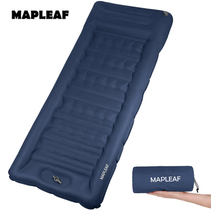Self-Inflating Camping Mattress 12cm Thick 197x70cm Sleeping Pad with Built-In Pillow
