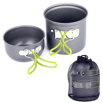 Camping Cookware Set Aluminium Alloy Pot Pan Lightweight Portable Outdoor