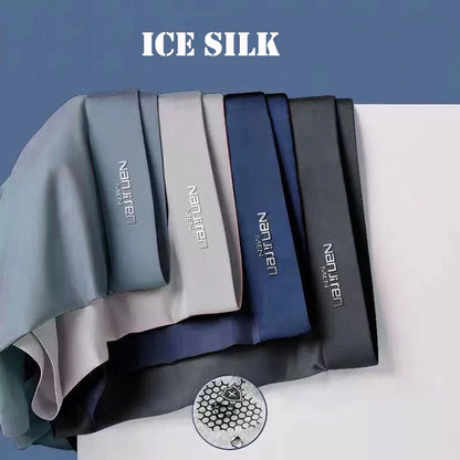 Men's Boxer Shorts 4 Pack Ice Silk Breathable Underwear L-6XL
