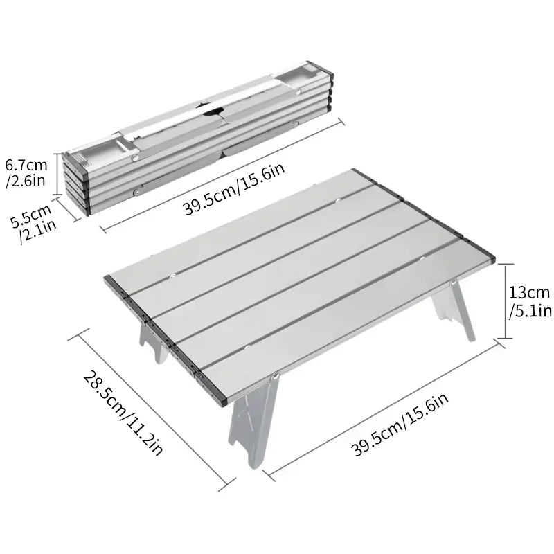 Portable Camping Table Aluminium Folding Roll-Up Picnic BBQ Outdoor Table