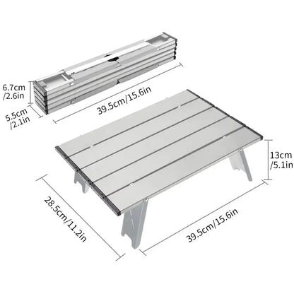 Portable Camping Table Aluminium Folding Roll-Up Picnic BBQ Outdoor Table