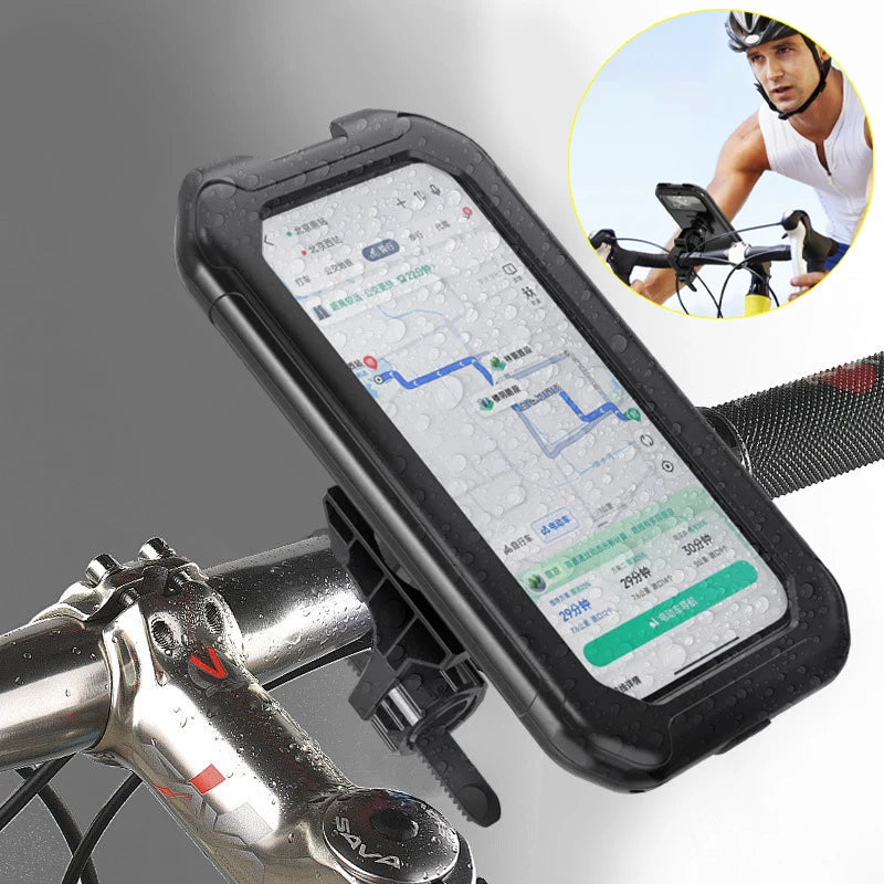Waterproof Motorcycle Phone Holder 360° Rotation Bike Mount 5.5-6.9 Inch