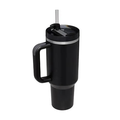 1.2L Insulated Tumbler with Handle & Straw - Stainless Steel Travel Mug