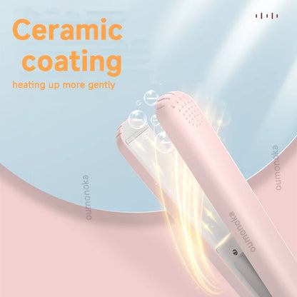 Mini Hair Straightener & Curler 3-in-1 Ceramic Styling Iron 200°C