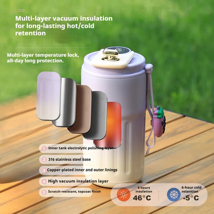 450ml Stainless Steel Insulated Bottle LED Temperature Display Travel Mug