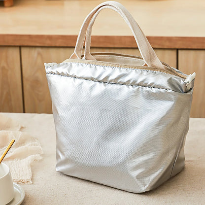 Insulated Lunch Bag Canvas Zipper Tote Portable Picnic Travel Organiser AU