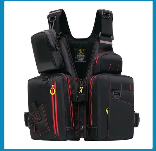 Multi-Functional Life Jacket Vest for Outdoor Fishing - Safety, Storage, Buoyant