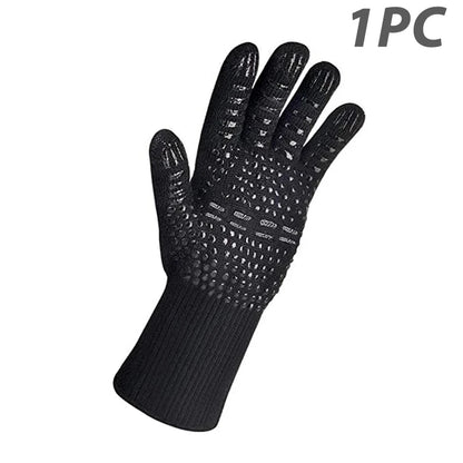 Heat Resistant BBQ Gloves Silicone Oven Mitts 800°C Fireproof Cooking