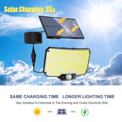 Solar Motion Sensor Light 234/318/348 LED Outdoor Security Waterproof IP65