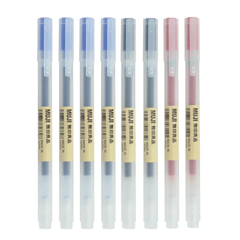 Gel Pen Set 6/8 Pack Black Red Blue 0.38mm 0.5mm Fine Tip Stationery