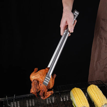 45cm Stainless Steel BBQ Tongs Extra Long Grilling Tongs for Outdoor Cooking
