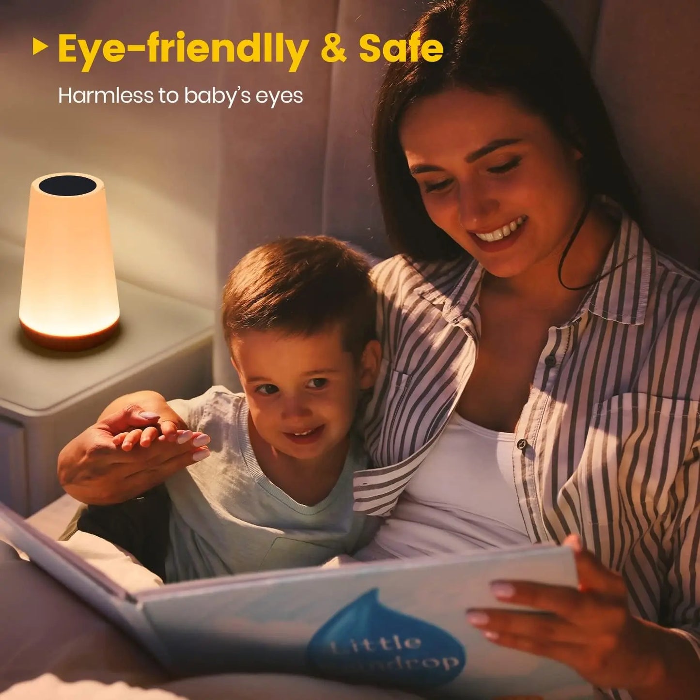 RGB Night Light Touch & Remote Control 13 Colour Dimmable Rechargeable Lamp