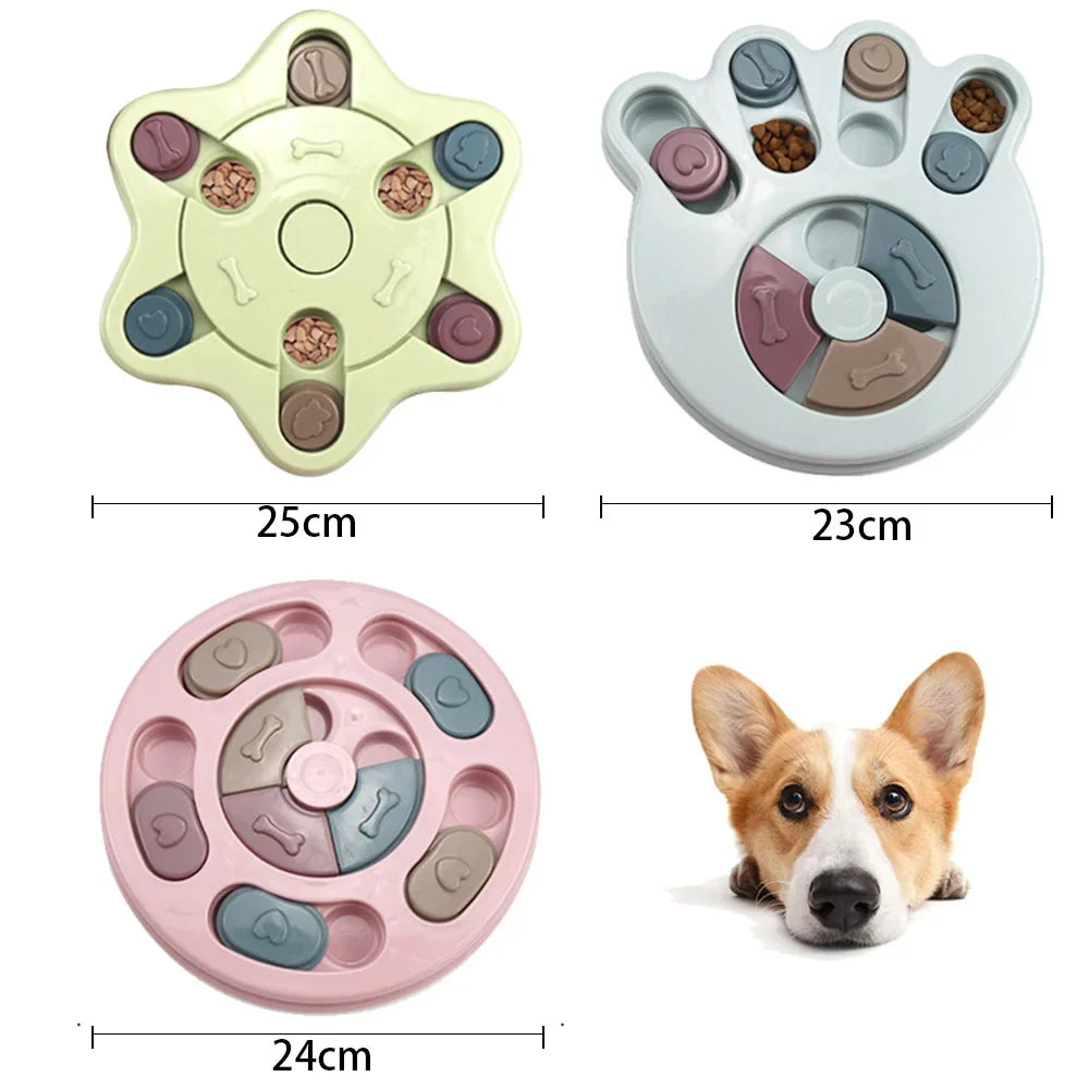 Dog Puzzle Slow Feeder Interactive IQ Toy Food Dispenser Bowl