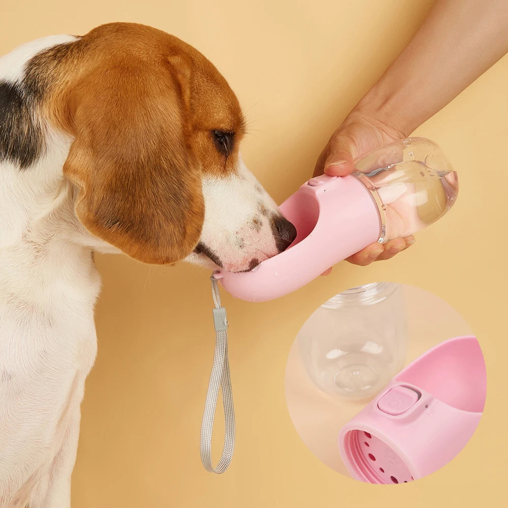 Portable Dog Water Bottle Leakproof Pet Travel Drinking Bowl 300-550ML