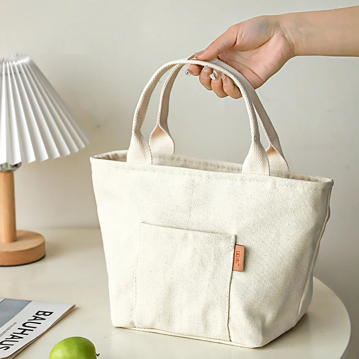 Insulated Lunch Bag Canvas Zipper Tote Portable Picnic Travel Organiser AU