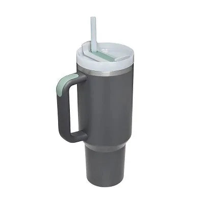 1.2L Insulated Tumbler with Handle & Straw - Stainless Steel Travel Mug