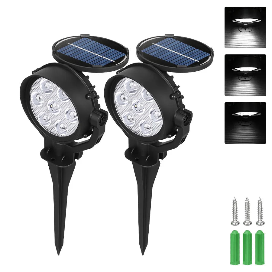 Solar Spot Lights 9 LED RGB Waterproof IP65 Adjustable Garden Outdoor