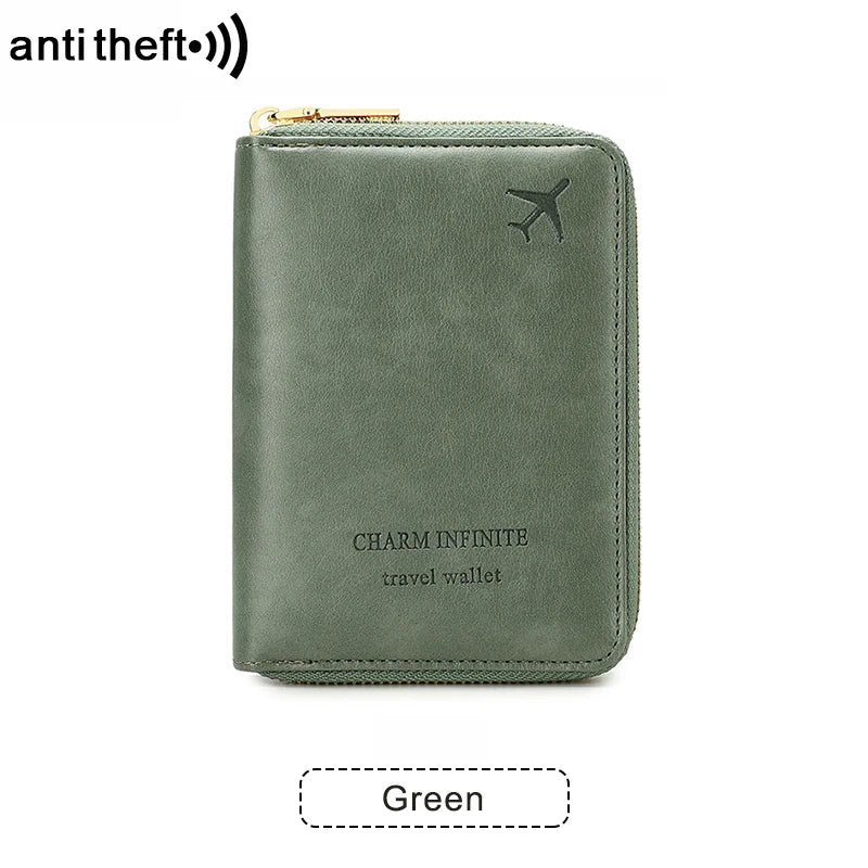 RFID Blocking Passport Holder Travel Wallet Organiser Document Bag Zipper