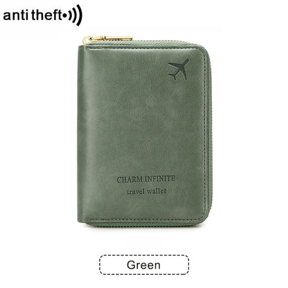 RFID Blocking Passport Holder Travel Wallet Organiser Document Bag Zipper