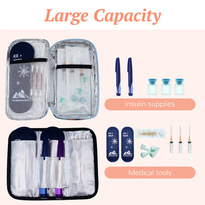 Insulin Cooler Bag Portable Travel Case Lightweight Insulated Camping Outdoor