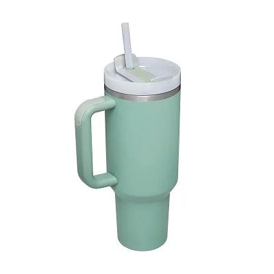 1.2L Insulated Tumbler with Handle & Straw - Stainless Steel Travel Mug