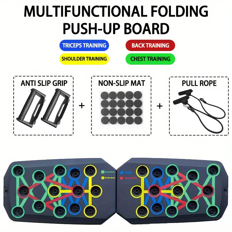 Push-Up Board Set Colour-Coded Foldable Fitness Training System AU