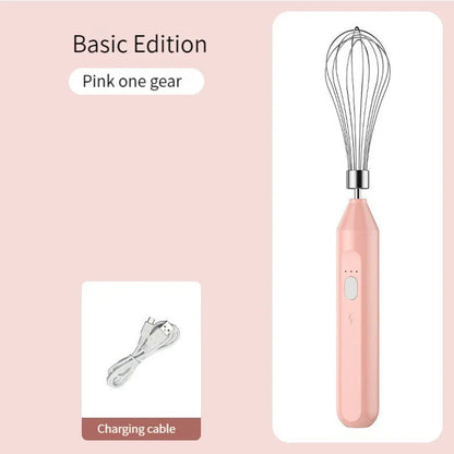 Electric Milk Frother Handheld USB Rechargeable Stainless Steel Whisk