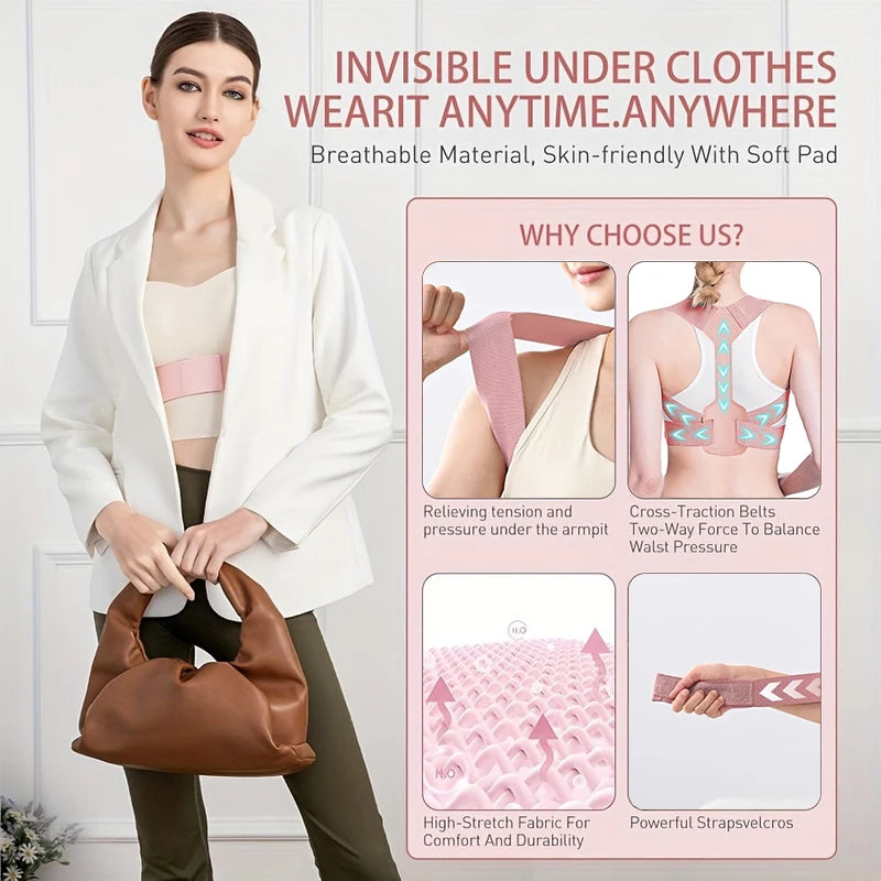 Posture Corrector Back Brace Adjustable Support Belt Breathable Unisex
